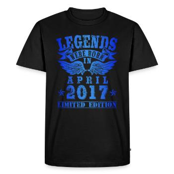Les légendes sont nées en avril 2017 Anniversaire - T-shirt Premium bio Homme - noir - Devant - Nico (187cm)