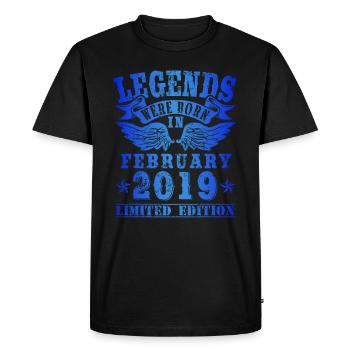 Les légendes sont nées en février 2019 Anniversaire - T-shirt Premium bio Homme - noir - Devant - Nico (187cm)