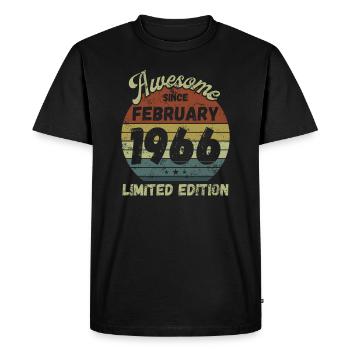 Génial depuis février 1966 - Anniversaire - T-shirt Premium bio Homme - noir - Devant - Nico (187cm)
