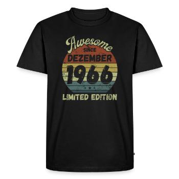 Génial depuis décembre 1966 - Anniversaire - T-shirt Premium bio Homme - noir - Devant - Nico (187cm)