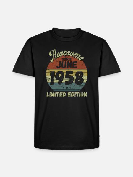 Awesome since June 1958 - Birthday - Men's Premium Organic T-Shirt - black