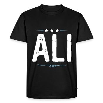 Ali - T-shirt Premium bio Homme - noir - Devant - Nico (187cm)