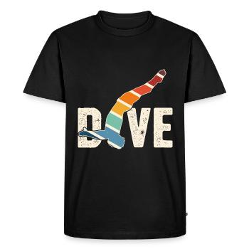 Retro Graphic Cliff Diver Cliff Diving Tombstoning - Men's Premium Organic T-Shirt - black - Front - Nico (187cm)