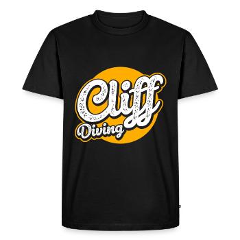 Retro Graphic Cliff Diver Cliff Diving Tombstoning - Men's Premium Organic T-Shirt - black - Front - Nico (187cm)