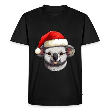 Koala Christmas Animal Head - Men's Premium Organic T-Shirt - black - Front - Nico (187cm)