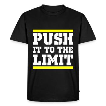 Push It To The Limit Training Fitness - Men's Premium Organic T-Shirt - black - Front - Nico (187cm)