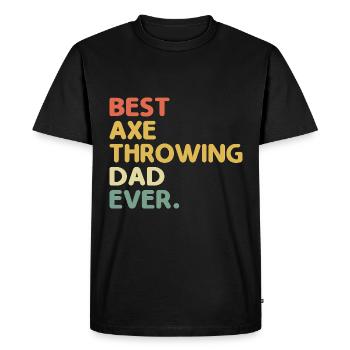 Meilleur papa lanceur de hache jamais ciblé père hachette - T-shirt Premium bio Homme - noir - Devant - Nico (187cm)