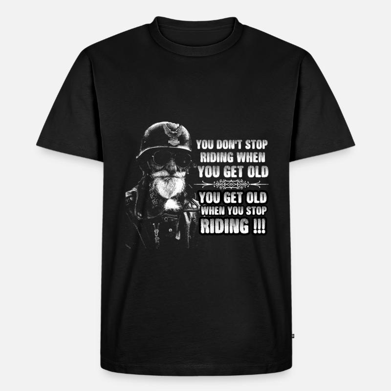 Motorrad Mann Geschenkidee - Männer Premium Bio T-Shirt - Schwarz