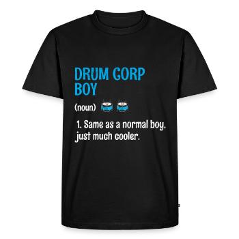 Drum Corps Marching Band Drum Corp Boy Music Percu - T-shirt Premium bio Homme - noir - Devant - Nico (187cm)