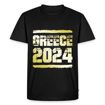 Grèce 2024 Or - T-shirt Premium bio Homme - noir - Devant - Nico (187cm)