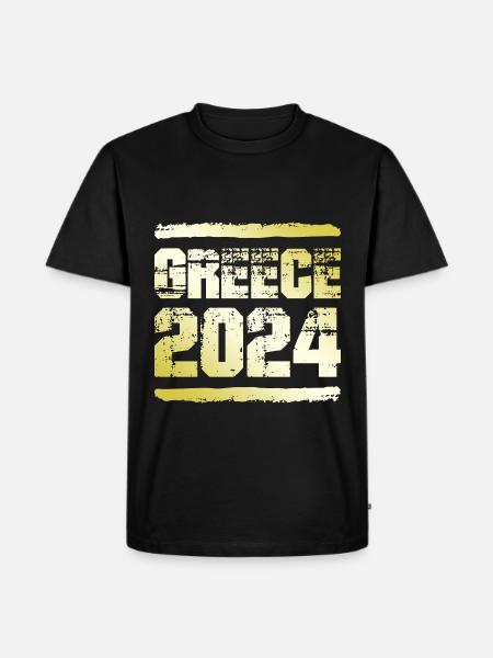 Grèce 2024 Or - T-shirt Premium bio Homme - noir