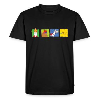 Sinterklaas vier op rij - Men's Premium Organic T-Shirt - black - Front - Nico (187cm)