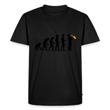 evolution_saxophon_a_2 - T-shirt Premium bio Homme - noir - Devant - Nico (187cm)