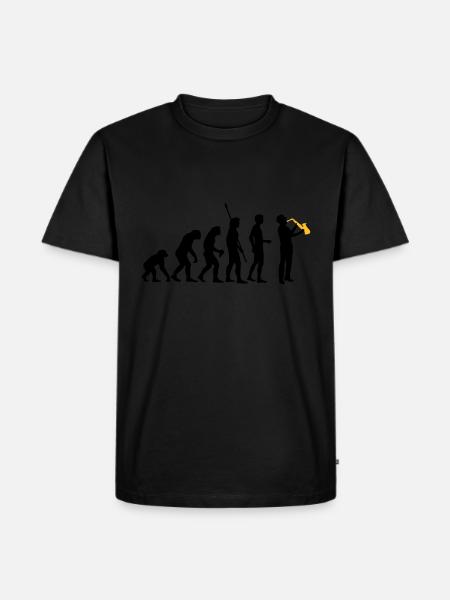 evolution_saxophon_a_2 - Men's Premium Organic T-Shirt - black