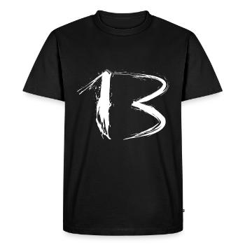 Numéro 13 Numéro Favori Numéro Design Brush White - T-shirt Premium bio Homme - noir - Devant - Nico (187cm)