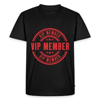 Vip Member - Men's Premium Organic T-Shirt - black - Front - Nico (187cm)