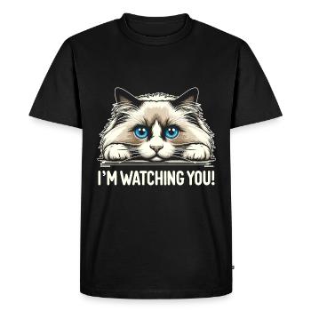 I'm Watching You Ragdoll Cat Lover Ragdolls Cats - Men's Premium Organic T-Shirt - black - Front - Nico (187cm)
