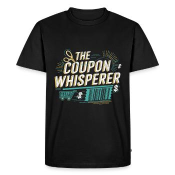 The Coupon Whisperer Couponer Shopper Save Money - Men's Premium Organic T-Shirt - black - Front - Nico (187cm)
