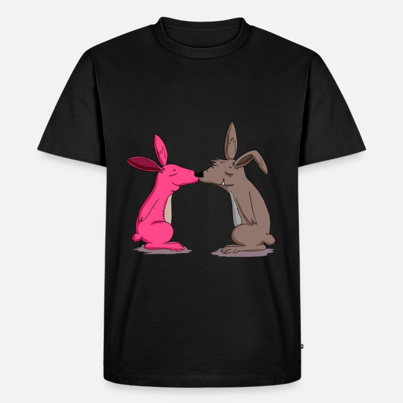 hasen - Männer Premium Bio T-Shirt - Schwarz