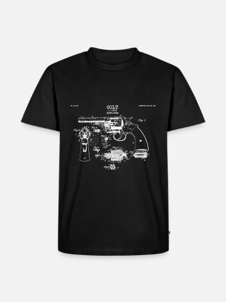 revolver vintage drawing - Men's Premium Organic T-Shirt - black