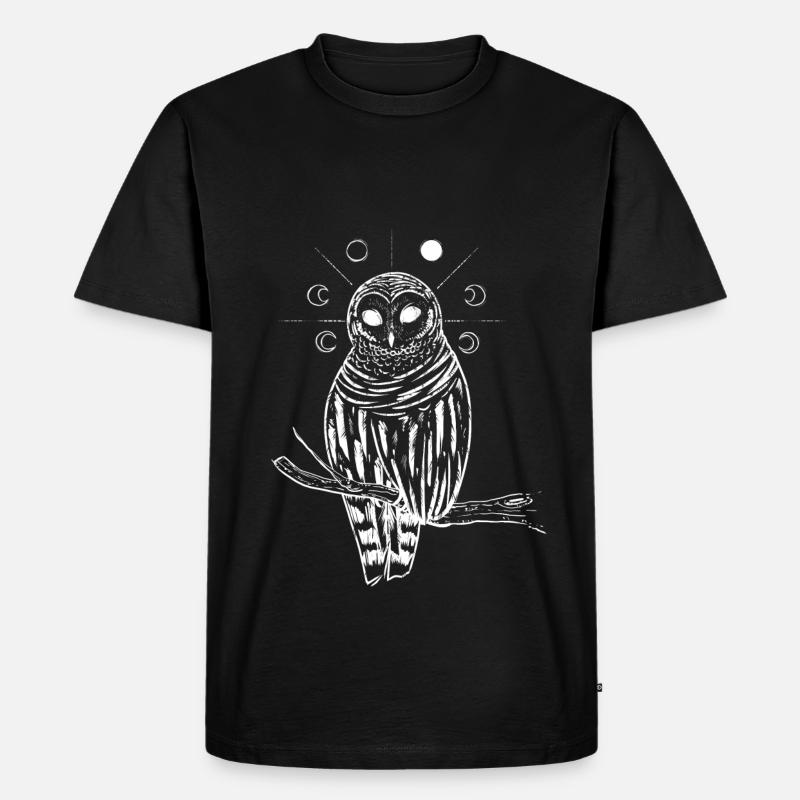 Witch Owl - Männer Premium Bio T-Shirt - Schwarz