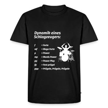 Dynamik Schlagzeuger - Männer Premium Bio T-Shirt - Schwarz - Vorne - Nico (187cm)