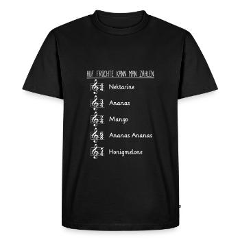 Musik - Eselsbrücke - Männer Premium Bio T-Shirt - Schwarz - Vorne - Nico (187cm)
