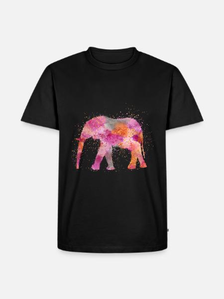 Elefant - Männer Premium Bio T-Shirt - Schwarz