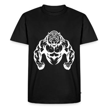 Muscles de musculation de tigre - T-shirt Premium bio Homme - noir - Devant - Nico (187cm)