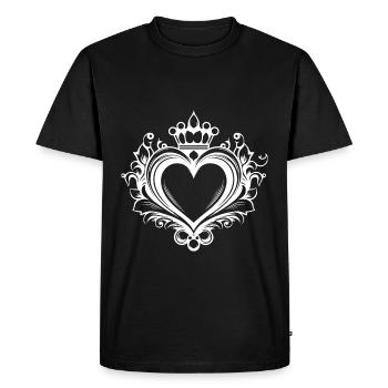 Heart Symbol Crown - Men's Premium Organic T-Shirt - black - Front - Nico (187cm)
