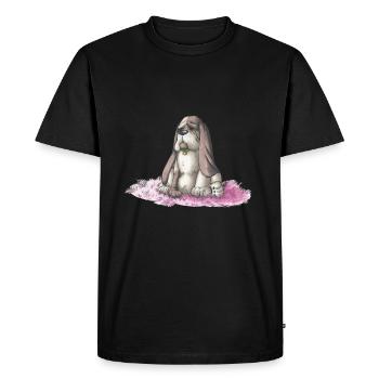 basset - T-shirt Premium bio Homme - noir - Devant - Nico (187cm)