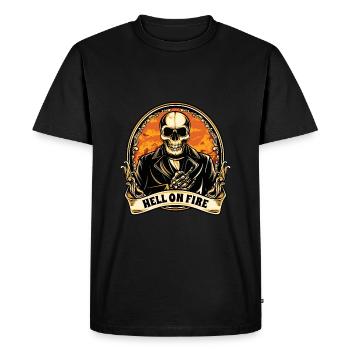 Crâne d'Halloween en enfer vintage - T-shirt Premium bio Homme - noir - Devant - Nico (187cm)