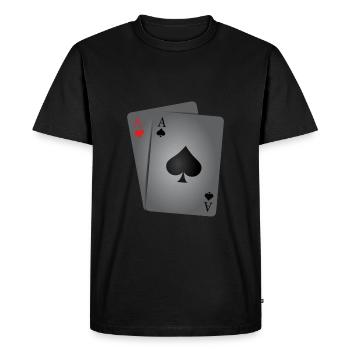 Two aces poker - Men's Premium Organic T-Shirt - black - Front - Nico (187cm)