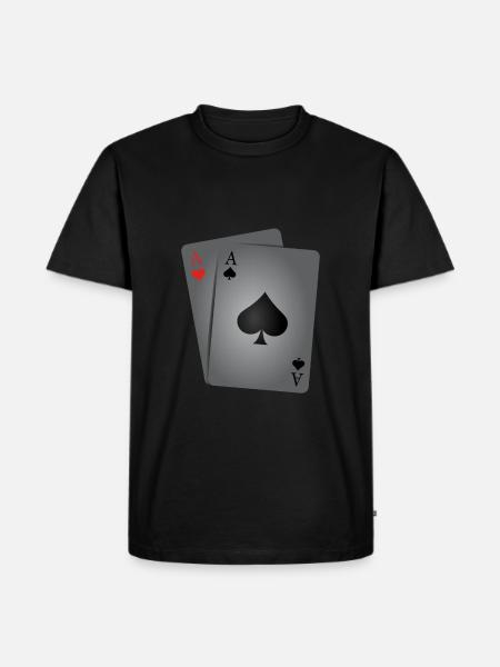 Two aces poker - Men's Premium Organic T-Shirt - black