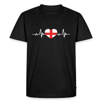Coeur Angleterre Drapeau Anglais Rétro - T-shirt Premium bio Homme - noir - Devant - Nico (187cm)