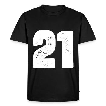 21 Maillot numéro - T-shirt Premium bio Homme - noir - Devant - Nico (187cm)