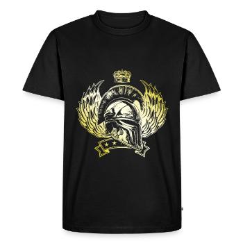 Casque Spartan Fitness Gold Fighter Training - T-shirt Premium bio Homme - noir - Devant - Nico (187cm)