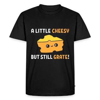 Funny Cheese Word Game Cheesemaker - Men's Premium Organic T-Shirt - black - Front - Nico (187cm)