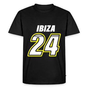 Ibiza 24 - Men's Premium Organic T-Shirt - black - Front - Nico (187cm)