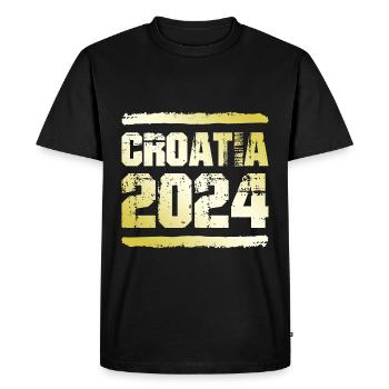 Croatie 2024 Or - T-shirt Premium bio Homme - noir - Devant - Nico (187cm)