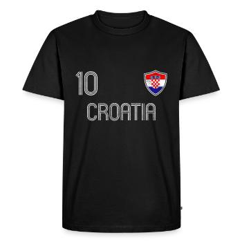 Croatia Football Team - Men's Premium Organic T-Shirt - black - Front - Nico (187cm)