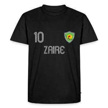 Zaire Football Team - Men's Premium Organic T-Shirt - black - Front - Nico (187cm)