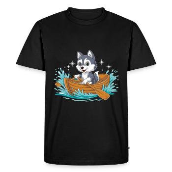Un pédalo husky - T-shirt Premium bio Homme - noir - Devant - Nico (187cm)