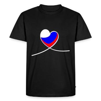 Coeur de la Russie - T-shirt Premium bio Homme - noir - Devant - Nico (187cm)