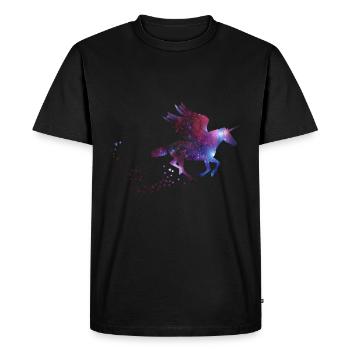 Unicorn Galaxy - Galaxie Einhorn - T-shirt Premium bio Homme - noir - Devant - Nico (187cm)
