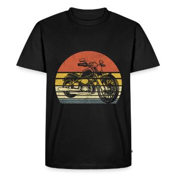 Moto rétro Motard Motard Moto B - T-shirt Premium bio Homme - noir - Devant - Nico (187cm)