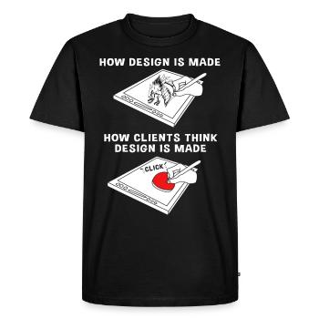 Designer - T-shirt Premium bio Homme - noir - Devant - Nico (187cm)