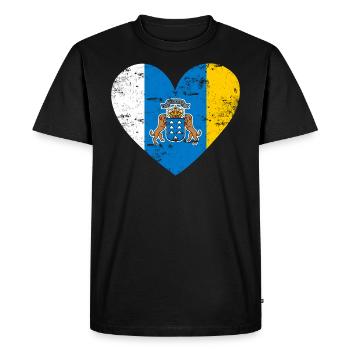 Canary Islands Flaggenherz - Männer Premium Bio T-Shirt - Schwarz - Vorne - Nico (187cm)