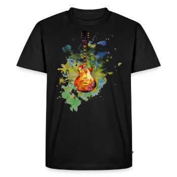 Gitarre E-Gitarre Verstärker Les Paul Geschenk - Männer Premium Bio T-Shirt - Schwarz - Vorne - Nico (187cm)