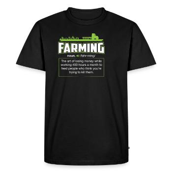 farmer farming cattle Christmas gift - Men's Premium Organic T-Shirt - black - Front - Nico (187cm)